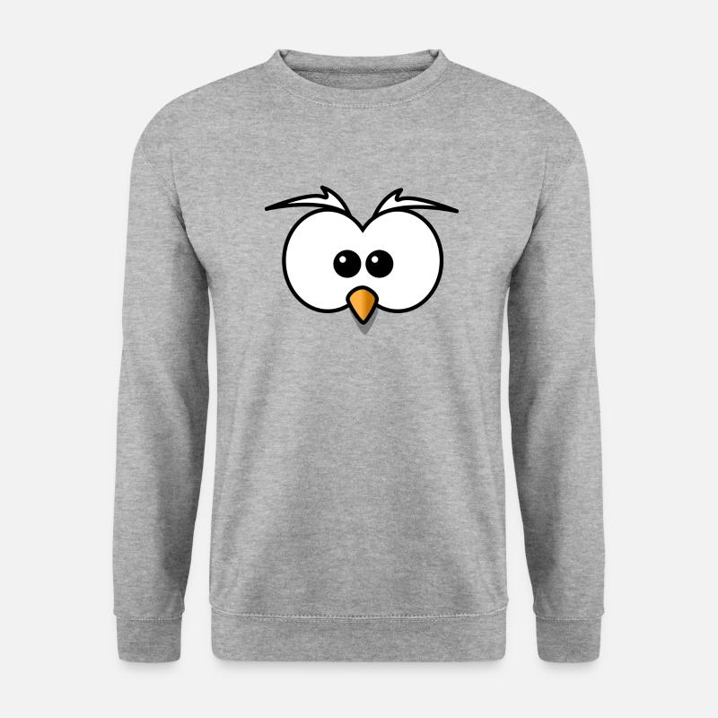 Eule - Unisex Pullover - Weißgrau meliert