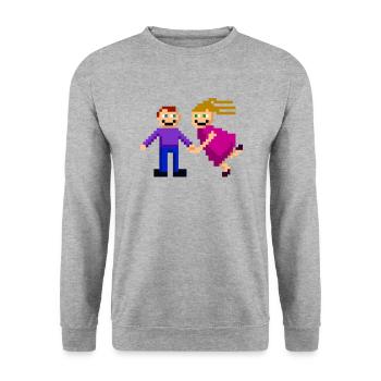 couple love paare wedding verlobung hochzeit224 - Unisex Pullover - Weißgrau meliert - Vorne - Alina (178cm) & Michal (187cm)