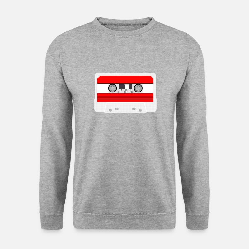 Musikkassette, Audiokassette, SA90, Audio Cassette - Unisex Pullover - Weißgrau meliert