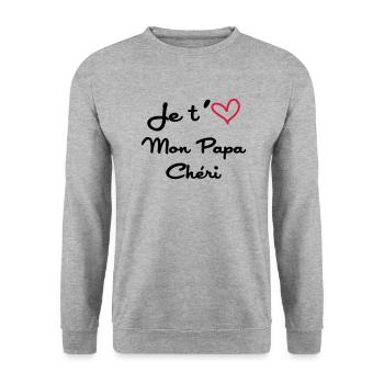 J'aime mon Papa / Fête des Pères / Naissance Bébé - Unisex Sweatshirt - salt & pepper - Front - Alina (178cm) & Michal (187cm)