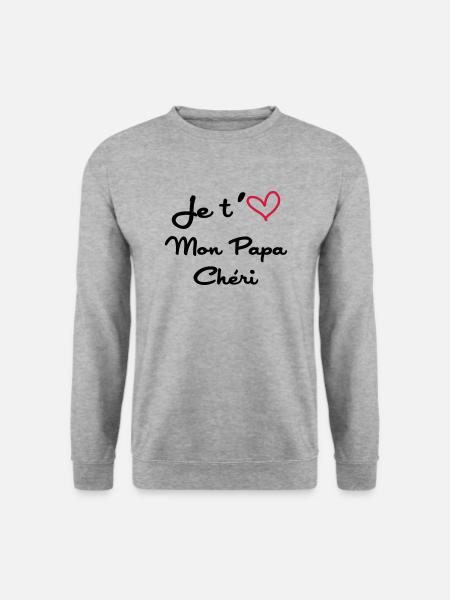 J'aime mon Papa / Fête des Pères / Naissance Bébé - Unisex Sweatshirt - salt & pepper