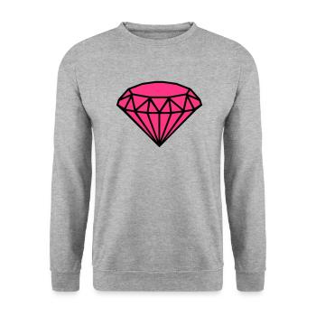 Diamant - Unisex Pullover - Weißgrau meliert - Vorne - Alina (178cm) & Michal (187cm)