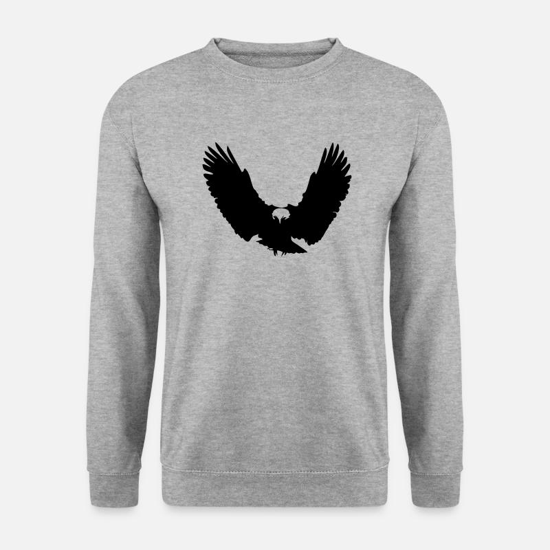 Adler 1farbig - Unisex Pullover - Weißgrau meliert