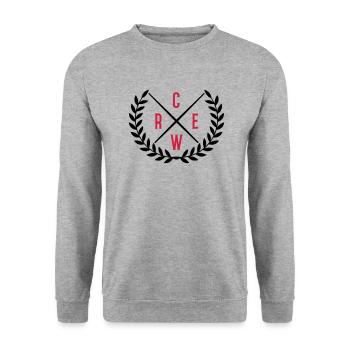 crew kranz - Unisex Pullover - Weißgrau meliert - Vorne - Alina (178cm) & Michal (187cm)