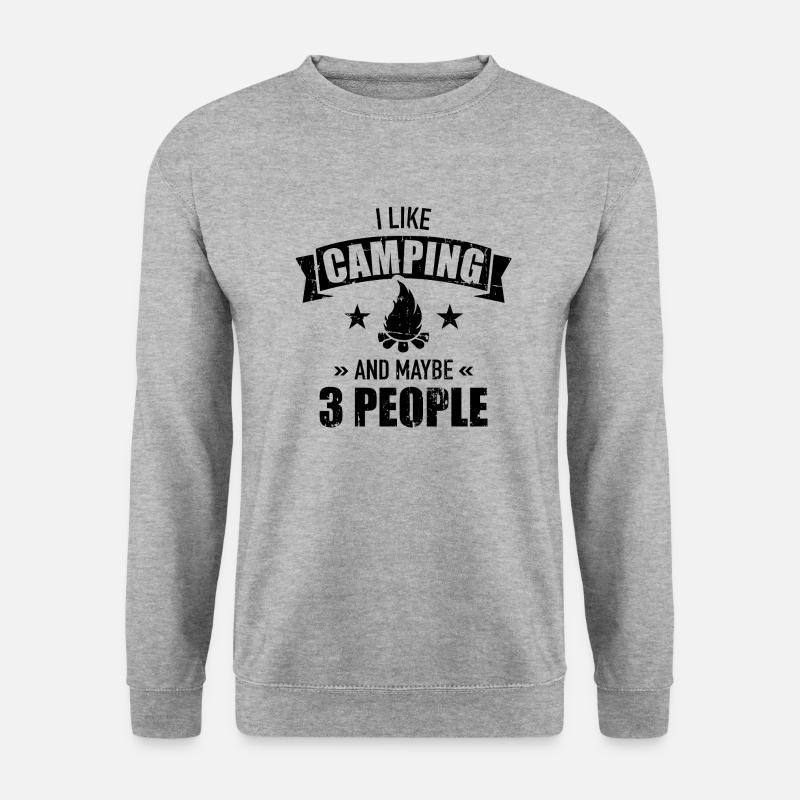 Camping - Unisex Pullover - Weißgrau meliert