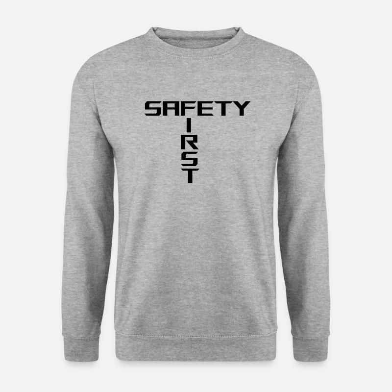 Safety First | Black - Unisex Pullover - Weißgrau meliert