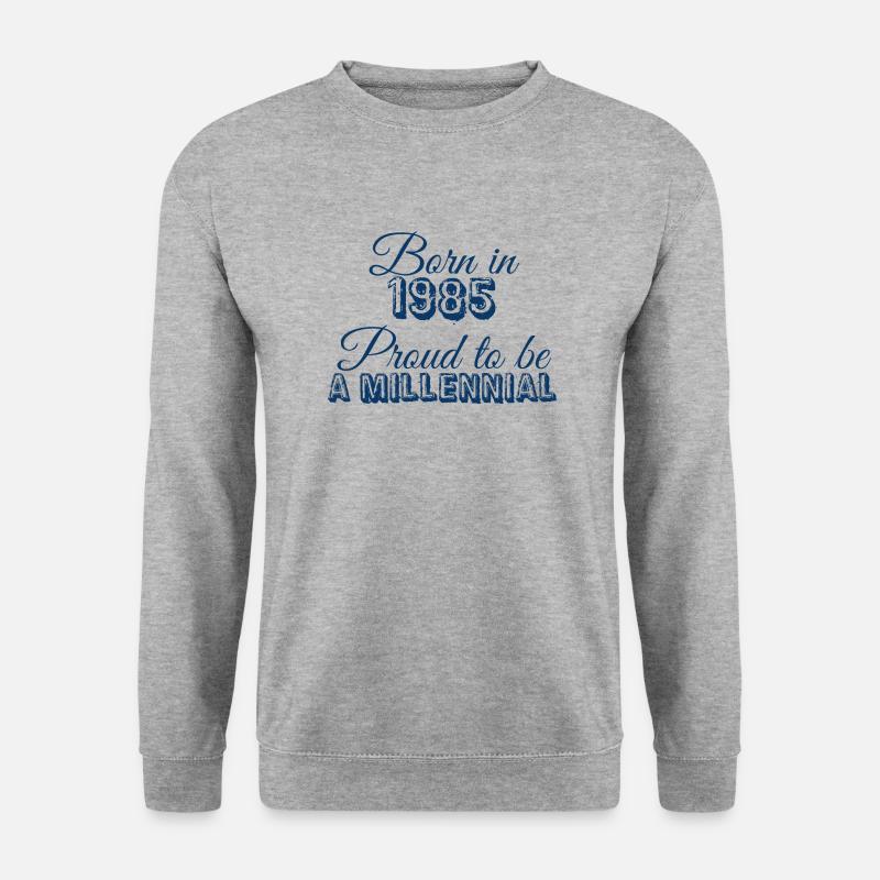 Geboren 1985 stolz darauf, ein Millennial zu sein - Unisex Pullover - Weißgrau meliert