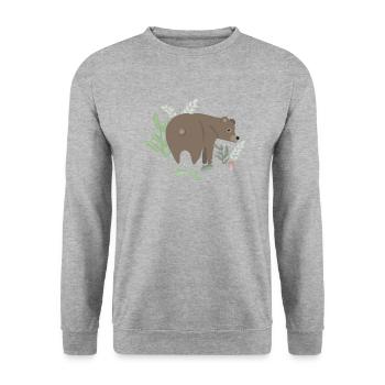 Brown bear in the forest - Unisex Sweatshirt - salt & pepper - Front - Alina (178cm) & Michal (187cm)