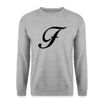 F - Unisex Sweatshirt - salt & pepper - Front - Alina (178cm) & Michal (187cm)