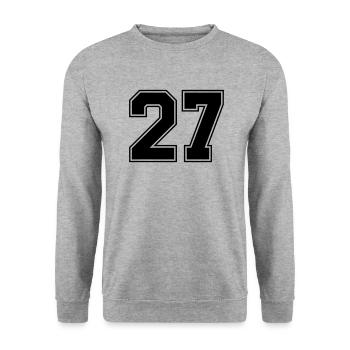 27 - Unisex Sweatshirt - salt & pepper - Front - Alina (178cm) & Michal (187cm)