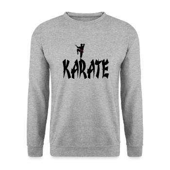 Karate - Unisex Pullover - Weißgrau meliert - Vorne - Alina (178cm) & Michal (187cm)