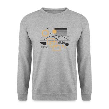 Sun and Mountain - Unisex Pullover - Weißgrau meliert - Vorne - Alina (178cm) & Michal (187cm)