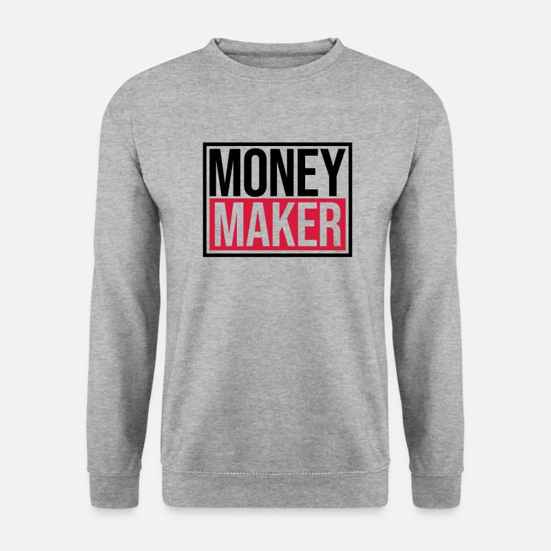 Logo Money Maker Schild - Unisex Pullover - Weißgrau meliert