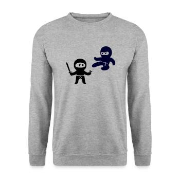Ninjas - Unisex Sweatshirt - salt & pepper - Front - Alina (178cm) & Michal (187cm)