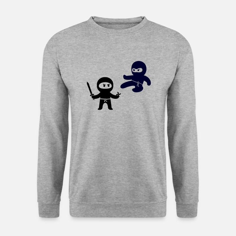 Ninjas - Unisex Pullover - Weißgrau meliert