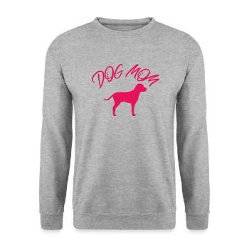 Dog Mom - Unisex Pullover - Weißgrau meliert - Vorne - Alina (178cm) & Michal (187cm)