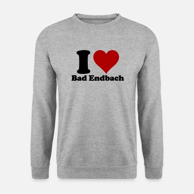 I Love Bad Endbach - Unisex Pullover - Weißgrau meliert
