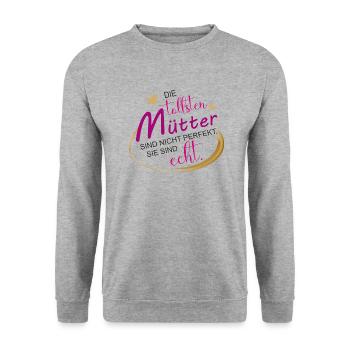 Tollste Mutter Mama Mütter Valentinstag - Unisex Pullover - Weißgrau meliert - Vorne - Alina (178cm) & Michal (187cm)