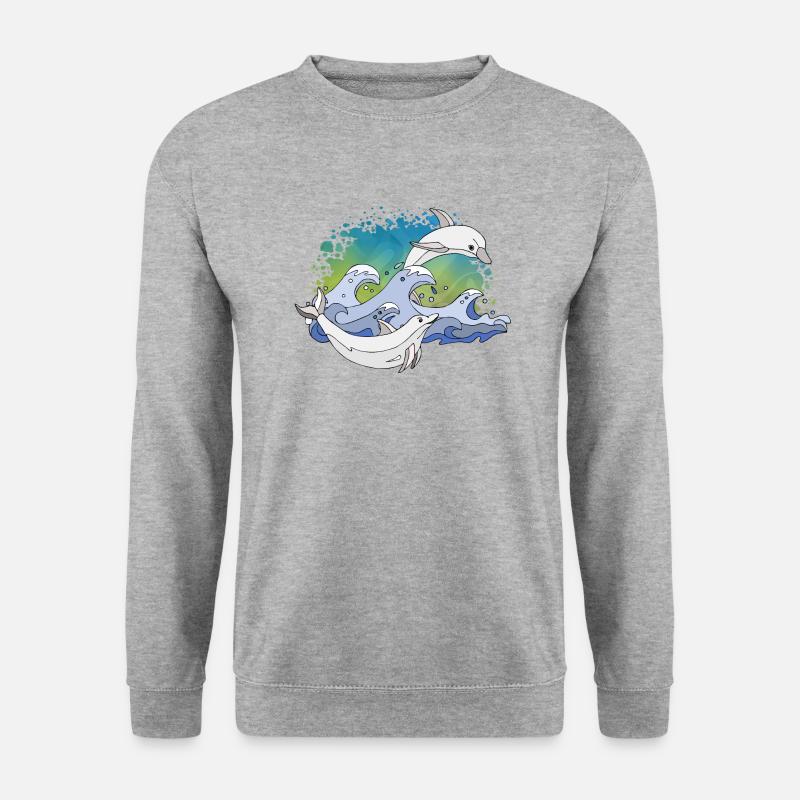 Delphine - Unisex Pullover - Weißgrau meliert