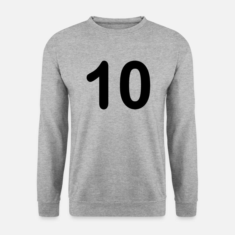 10 - Unisex Pullover - Weißgrau meliert