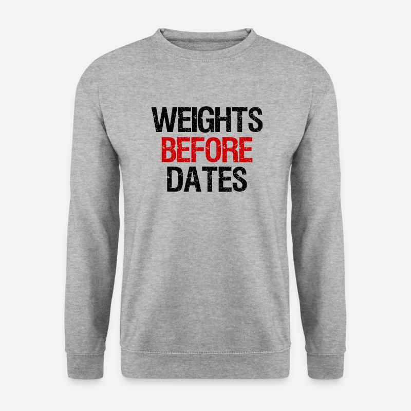 Weights Before Dates (black/red) - Unisex Sweatshirt - salt & pepper