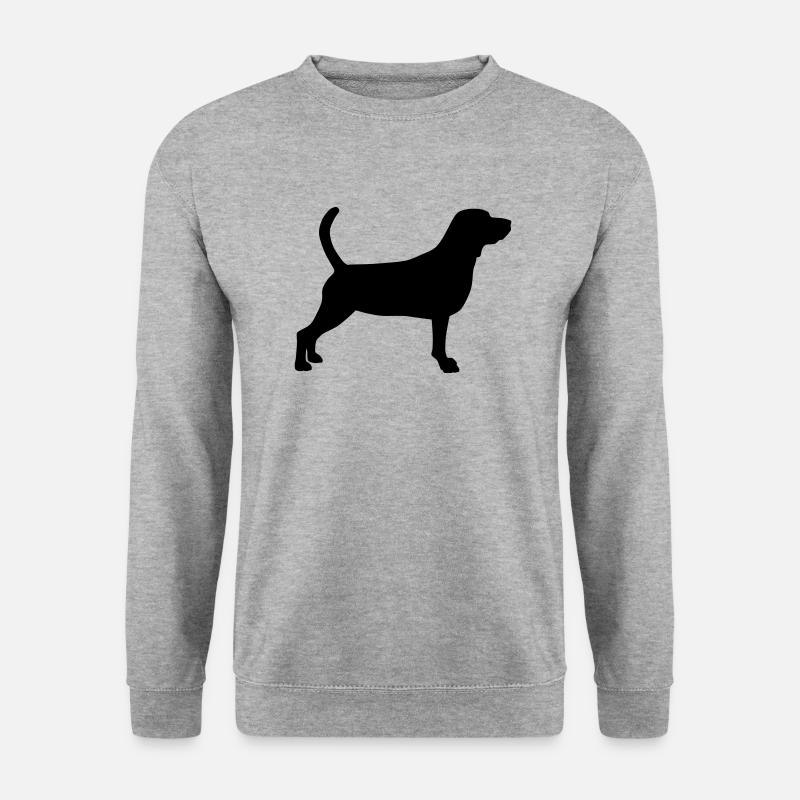 beagle schattenriss 1 - Unisex Pullover - Weißgrau meliert
