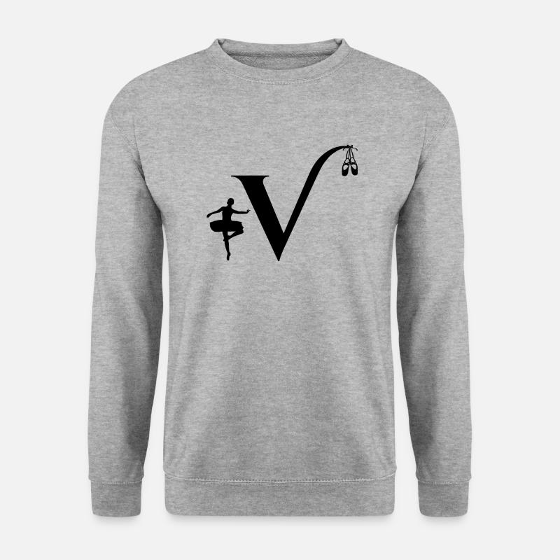 Buchstabe v Ballerina - Unisex Pullover - Weißgrau meliert