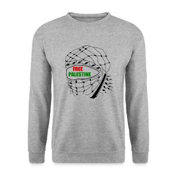 Free palestine - Unisex Sweatshirt - salt & pepper - Front - Alina (178cm) & Michal (187cm)