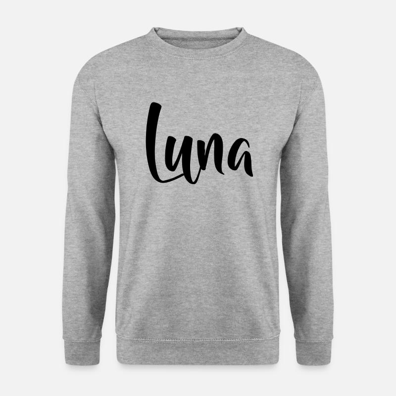 Name - Luna - Unisex Pullover - Weißgrau meliert