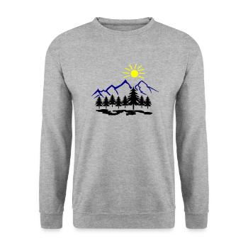 Nature Montagnes - Sweat-shirt Unisexe - gris chiné - Devant - Alina (178cm) & Michal (187cm)