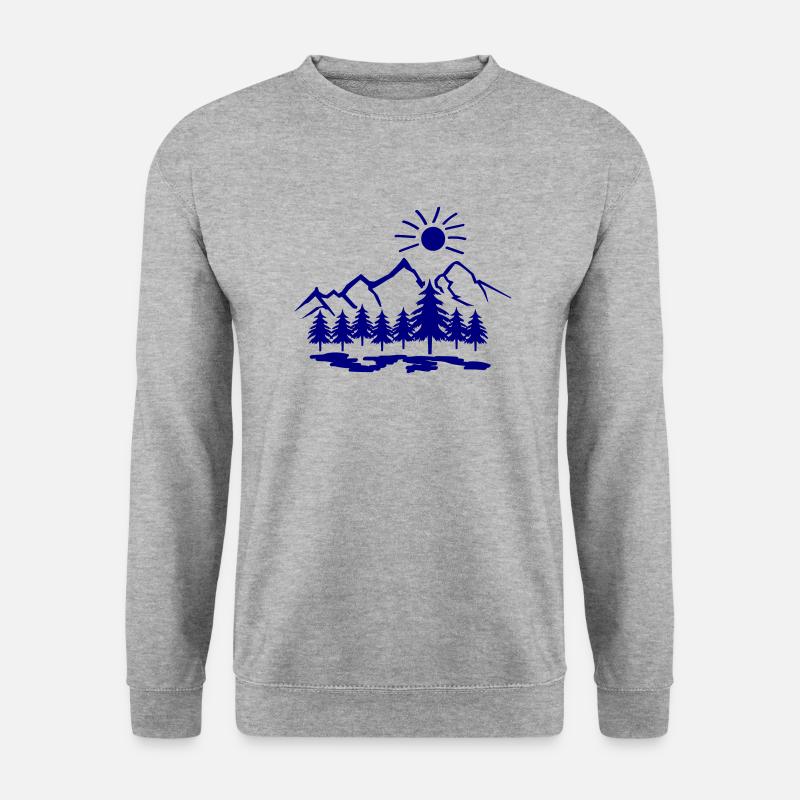 natur berge - Unisex Pullover - Weißgrau meliert