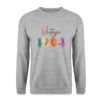 Vintage 1994 Floral - Unisex Sweatshirt - salt & pepper - Front - Alina (178cm) & Michal (187cm)