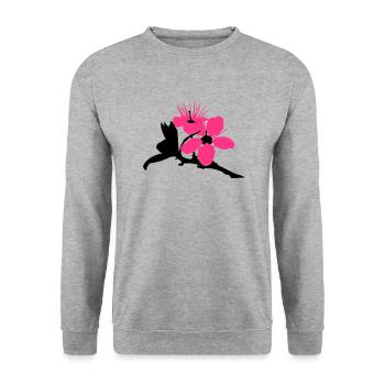 Cherry Blossom - Sweat-shirt Unisexe - gris chiné - Devant - Alina (178cm) & Michal (187cm)
