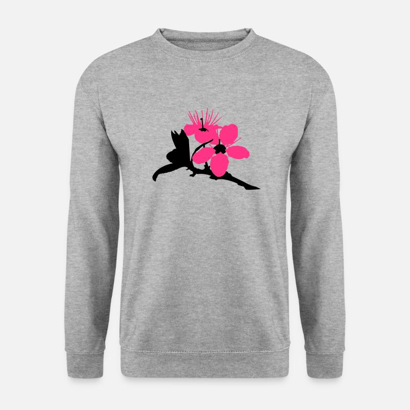 Kirschblüte - Unisex Pullover - Weißgrau meliert