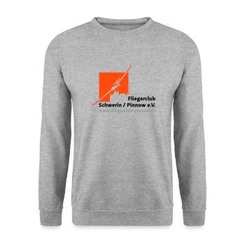 Logo Fliegerclub Schwerin Pinnow (web) - Unisex Pullover - Weißgrau meliert - Vorne - Alina (178cm) & Michal (187cm)
