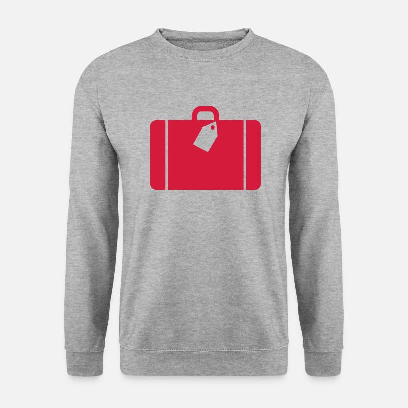 Koffer - Unisex Pullover - Weißgrau meliert