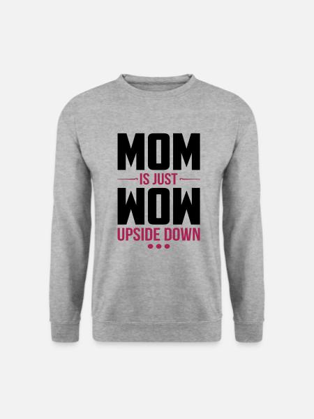 Mom Is Just Wow muttertag mother day geschenk - Unisex Pullover - Weißgrau meliert