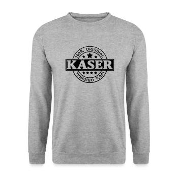 Käser - Unisex Pullover - Weißgrau meliert - Vorne - Alina (178cm) & Michal (187cm)