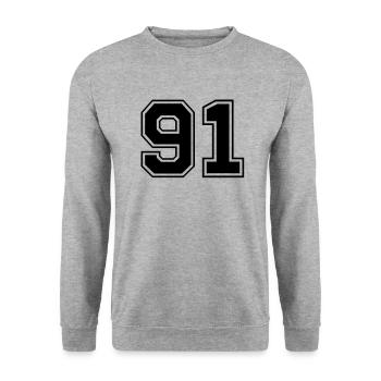 91 - Unisex Sweatshirt - salt & pepper - Front - Alina (178cm) & Michal (187cm)