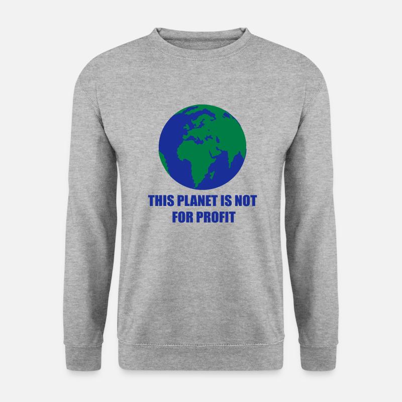 Planet Erde - Unisex Pullover - Weißgrau meliert