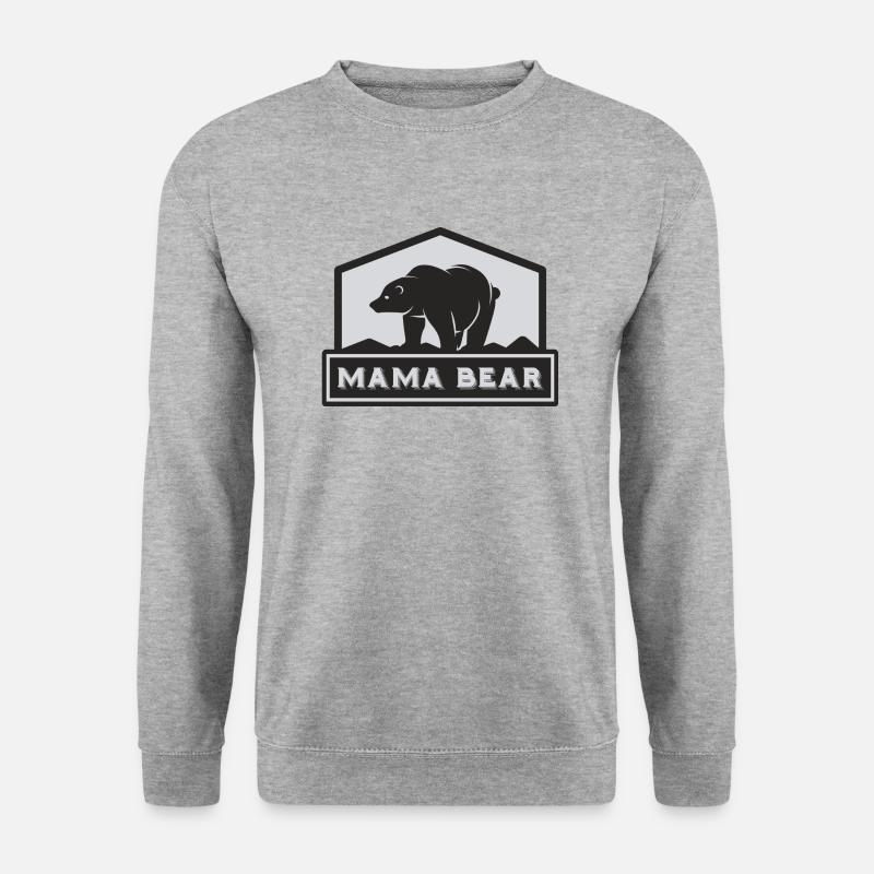 Mama Bear - Bärenmama lustiges Geschenk Muttertag - Unisex Pullover - Weißgrau meliert