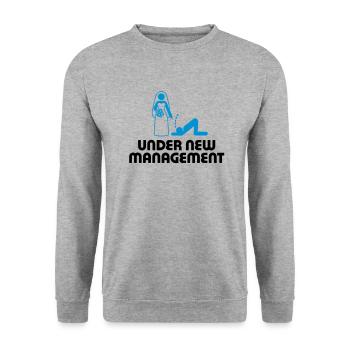 Under new management - Unisex Sweatshirt - salt & pepper - Front - Alina (178cm) & Michal (187cm)
