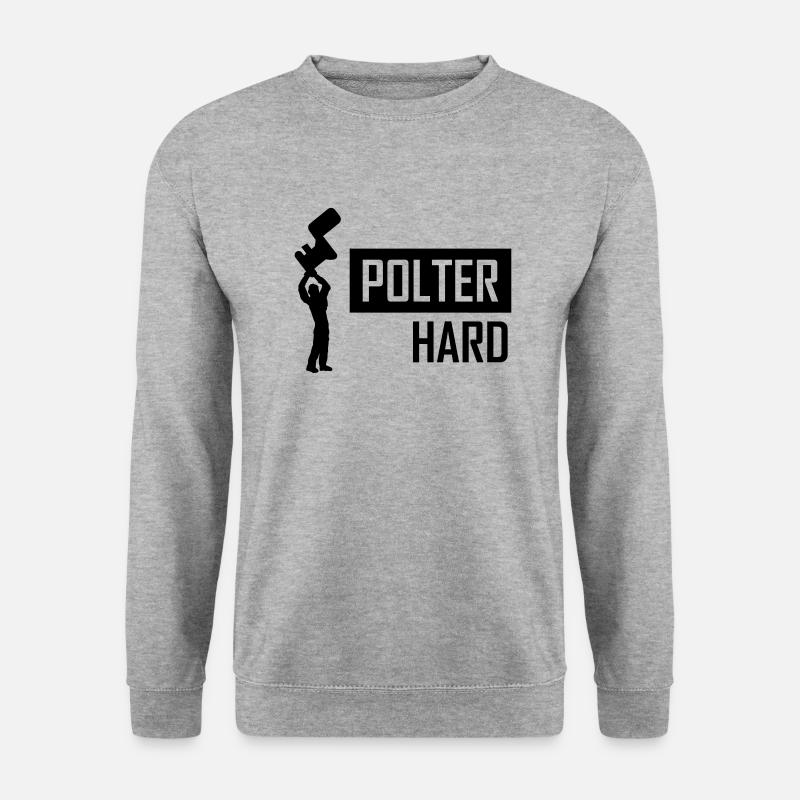 polter hard - Unisex Pullover - Weißgrau meliert
