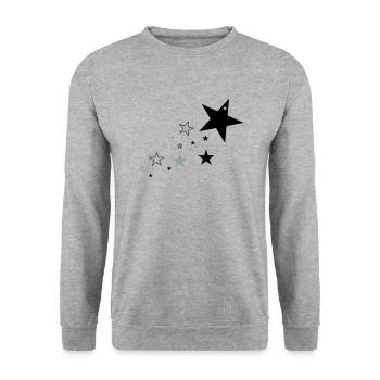 Sterne 1 - Unisex Pullover - Weißgrau meliert - Vorne - Alina (178cm) & Michal (187cm)
