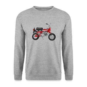 Monkey Z50A DE | candy ruby red - Unisex Pullover - Weißgrau meliert - Vorne - Alina (178cm) & Michal (187cm)