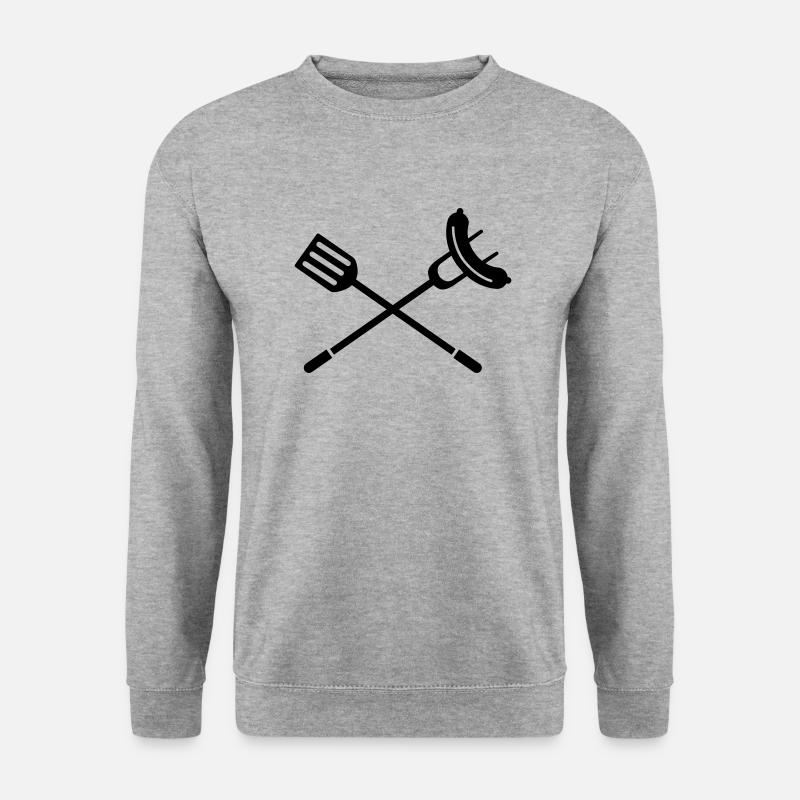 grill - Unisex Pullover - Weißgrau meliert