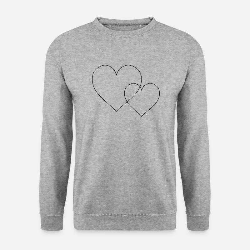 Hearts, 2 hearts, plain black - Unisex Sweatshirt - salt & pepper