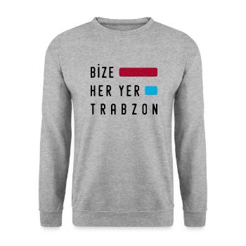 Bize son y compris Trabzon - Sweat-shirt Unisexe - gris chiné - Devant - Alina (178cm) & Michal (187cm)
