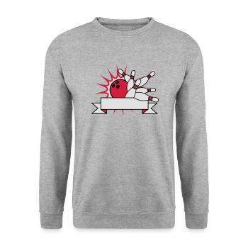 banner text field write name blank area bowling pi - Unisex Sweatshirt - salt & pepper - Front - Alina (178cm) & Michal (187cm)