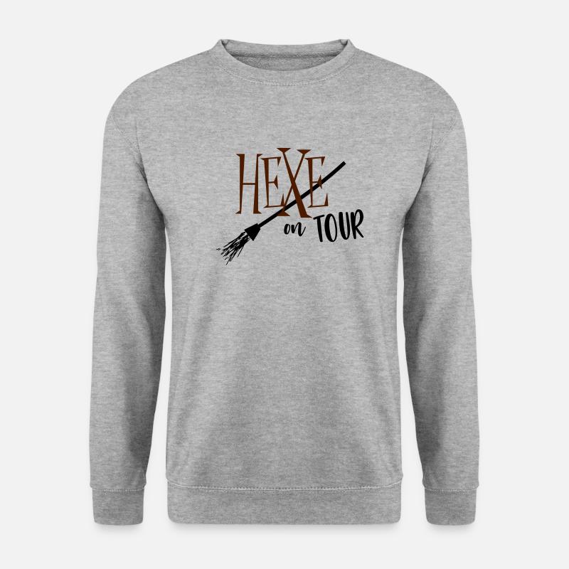 Hexe on Tour - Unisex Pullover - Weißgrau meliert